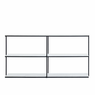 Gridshelf small front, white shelves with black frame