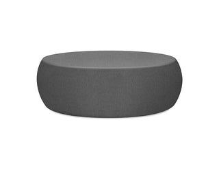 Gray round ottoman on a white background