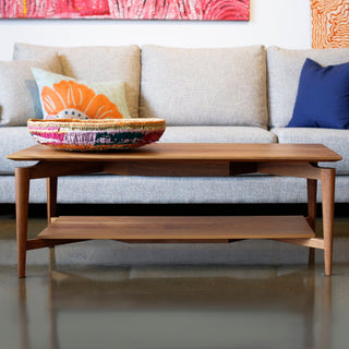 Mid-century modern coffee table I3A3253, with couch & decor