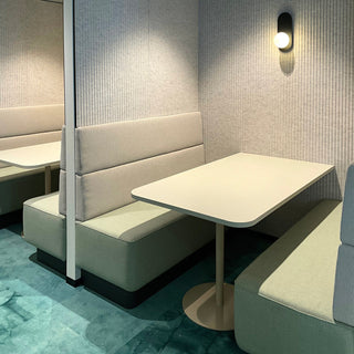 Modern office booth seating with table