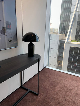 Black mushroom lamp on desk, IMG_3529edit