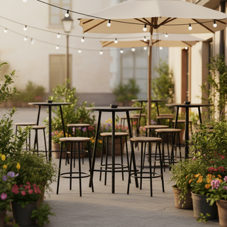 Ideo High Round Table - Steel Legs