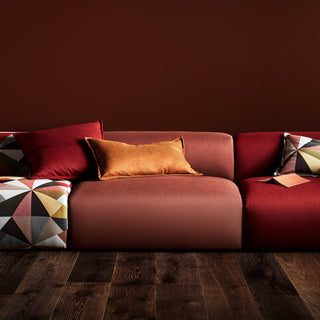 Modular lounge sofa with colorful pillows