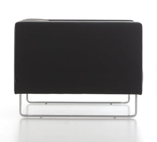 MONA_18 Black Leather Bench