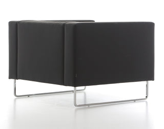 MONA_19 modern black cube chair with metal legs