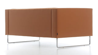Modern brown bench with metal legs