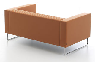 Tan leather modern sofa
