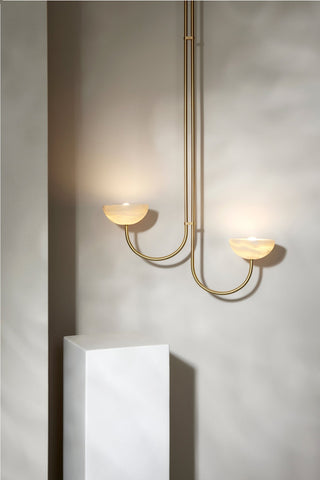 Marz Designs Aurelia Double Pendant - White Onyx & Brass