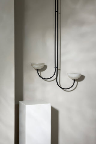 Marz Designs Aurelia Double Pendant in White Onyx and Brushed Black