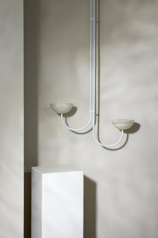 Marz Designs Aurelia Double Pendant in White Onyx & Satin