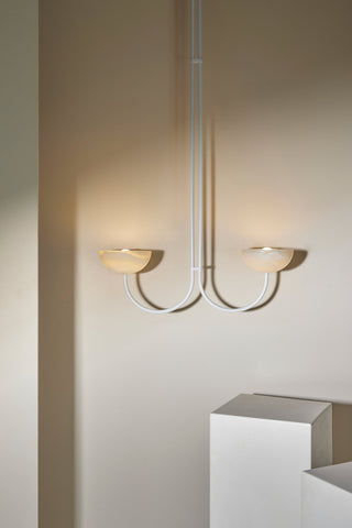 Marz Designs Aurelia Double Pendant in White Onyx & Satin