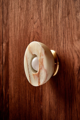 Marz Designs Aurelia Jade Onyx Brass Opal Sconce