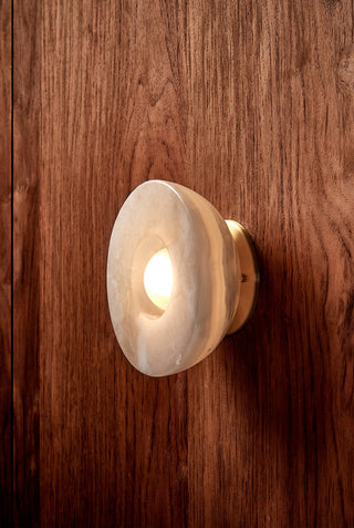 Marz Designs Aurelia Surface Sconce in white onyx and brass