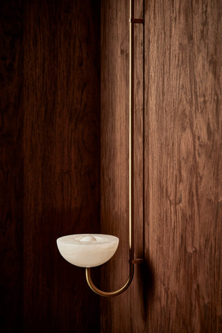 Marz Designs Aurelia Wall Light in White Onyx and Brass