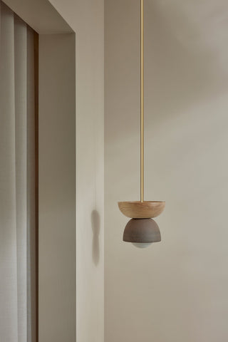 Marz Designs Terra Pendant Light - Clay, Ash, Brass
