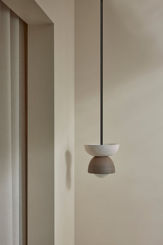 Marz Designs Terra 00 pendant light in bleached ash and brushed black