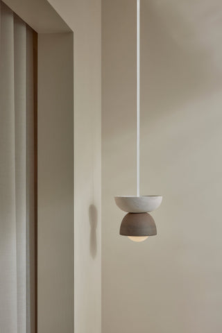 Marz Designs Terra 00 Pendant Light in Clay, Bleached Ash