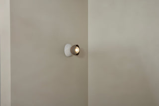 Marz Designs Terra Sconce in Clay & Bleached Ash on wall