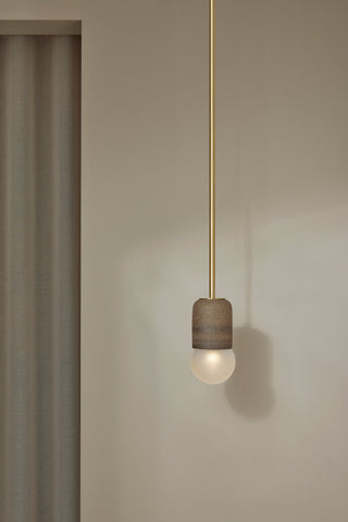 Marz Designs Terra-1 Pendant Light with Clay, Brass, and Frosted Glass