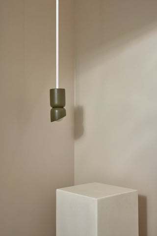 Marz Designs Terra 1.5 Olive Pendant Lamp with Opal Shade