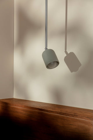 Marz Design Terra 1 articulating spotlight in Fog, brushed nickel, off