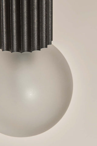 Marz Designs Attalos 95 pendant detail, brushed black finish.