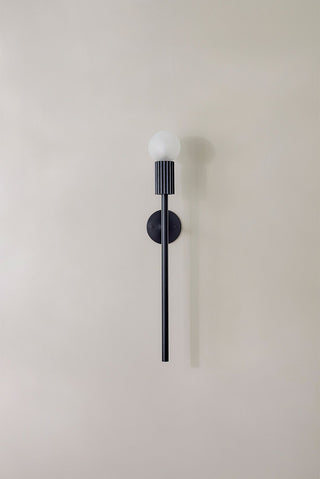 Marz Designs Attalos Wall Sconce in Brushed Black, portrait.