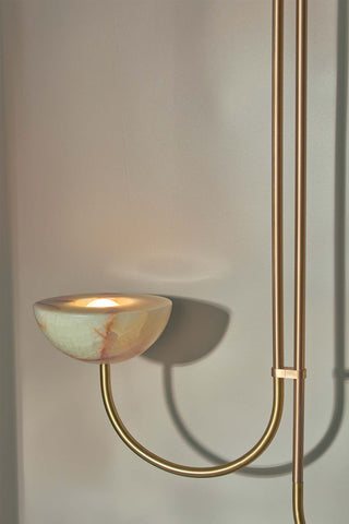 Marz Designs Aurelia Double Pendant detail with Jade Onyx and Brass
