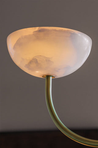 Marz Designs Aurelia Double Pendant detail - White Onyx & Brass