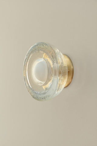 Aurelia Cast Glass Brass Sconce by Marz Designs