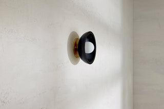 Marz Designs Selene Sconce - Blackened Ash, Brass, Side view, Off