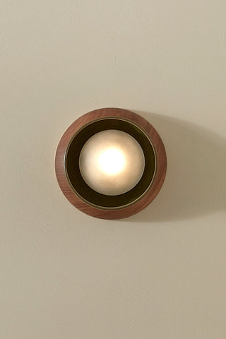 Marz Designs Terra 00 Surface Sconce - Olive, Walnut, Frosted Light