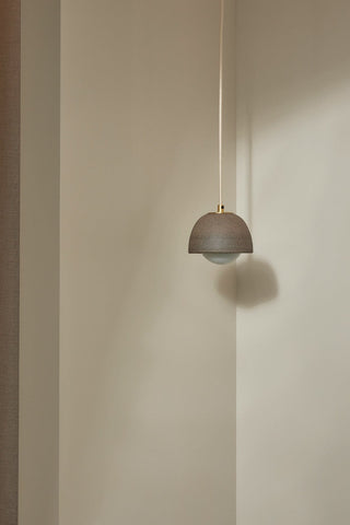 Marz Designs Terra 0 pendant light, clay, brass, opal