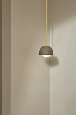 Marz Designs Terra 0 Pendant light, clay, brass, opal.