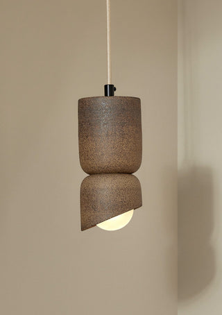 Marz Designs Terra 1.5 Pendant - Brushed Black Clay, White Frosted Light