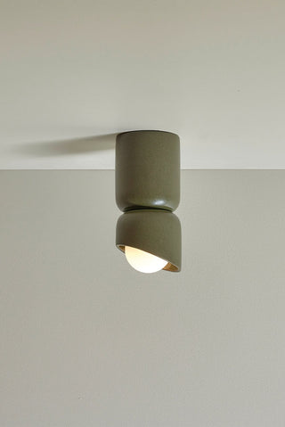 Marz Designs Terra 1.5 Olive Opal Sconce on ceiling