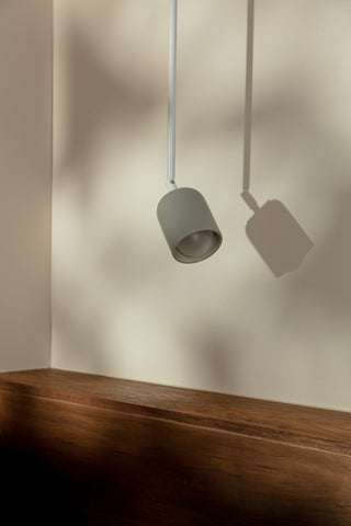 Marz Designs Terra1 articulating spotlight, white satin, off.