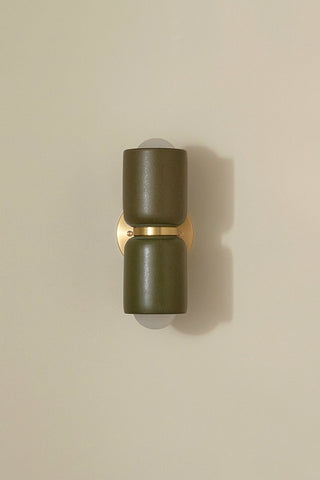 Marz Designs Terra 2 Wall Light in Olive & Brass