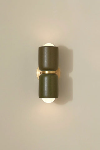 Marz Designs Terra 2 Wall Light, Olive & Brass