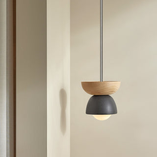 Marz Designs Terra Pendant Light in Brushed Nickel and Ash White