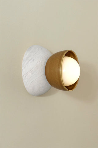 Marz Designs Terra Surface Sconce, Chartreuse, Bleached Ash, Opal, portrait view
