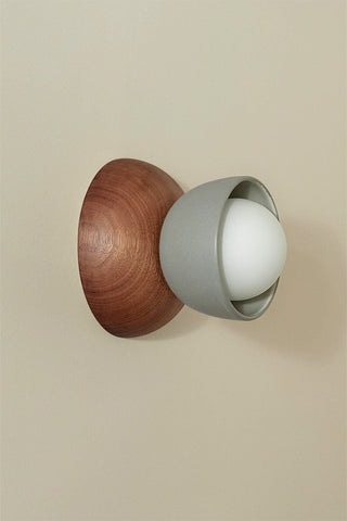 Marz Designs Terra Sconce - Fog/Walnut/White Frosted