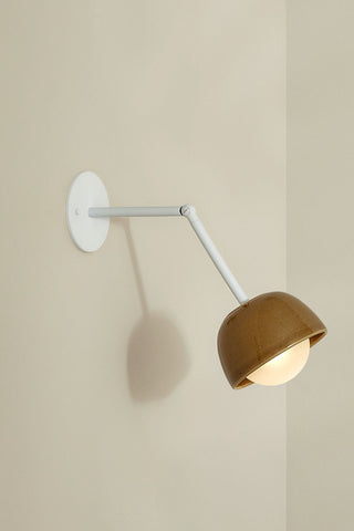 Marz Designs Terra articulating wall lamp in chartreuse and white