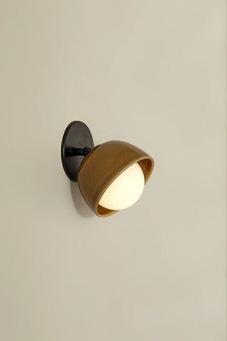 Marz Designs Terra wall sconce, articulating chartreuse opal light