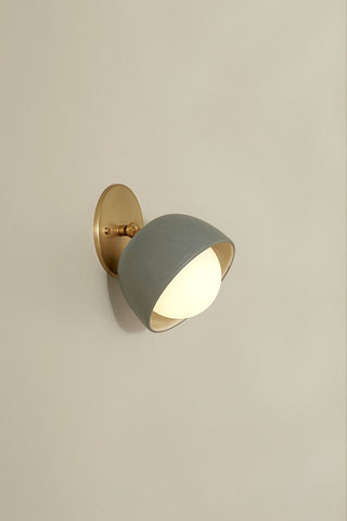 Marz Designs Terra articulating fog brass opal wall sconce