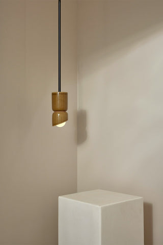 Marz Designs Terra 1.5 Pendant in Chartreuse and Black, hanging lamp.