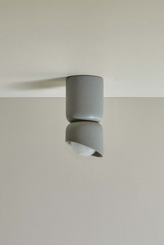 Marz Designs Terra 1.5 Surface Sconce in Fog, portrait view.