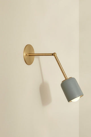 Marz Designs Terra 1 articulating fog brass wall sconce