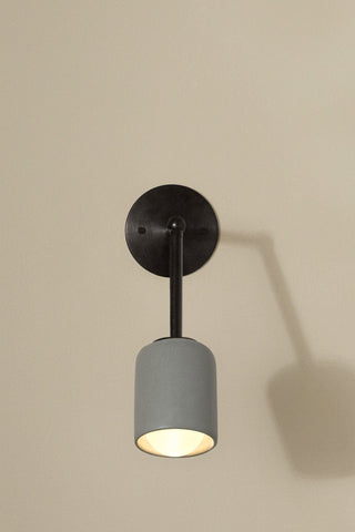 Marz Designs Terra 1 Long Articulating Wall Sconce in Brushed Black & Fog
