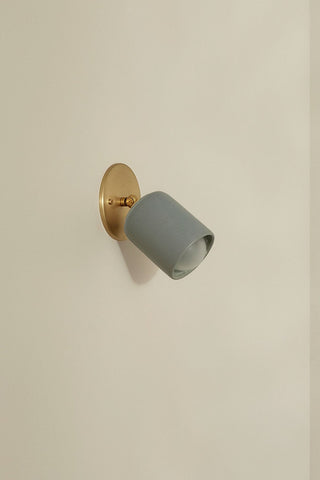 Marz Designs Terra 1 Brass Wall Sconce, Off Side, Fog Finish